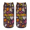 Halloween Socks Men Mulheres Bonito Dos Desenhos Animados Abóbora 3D Impresso Tornozelo Meias