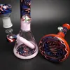 wig wag bong dab rig small glass bong glass water pipe Mini Bubbler Beautiful Bong Oil Rig Beaker Base Wtih Quartz Banger nail