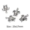 Lote de 100 unidades de colgantes de tortuga de aleación de plata antigua de 2317mm para fabricación de joyas, colgantes de animales de Metal para accesorios de bricolaje 5411266