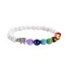 Sept Chakra Éléphant Bracelet Yoga Énergie Pierre De Guérison Lave Oeil De Tigre Lapis Améthyste Stretch Perles De Prière Bracelet Pour Homme Et Femme Méditation