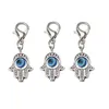 10pcs/lot 35*13mm Evil Eye Beads Hamsa Hand Charms Pendent Lobster Clasp Pendant Key Chain Jewelry Accessories