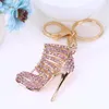 Crystal High Heels Shoes Key Chains Rings Shoe Pendant Car Bag Keyrings For Women Girl Keychains Gift217K