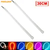 FEELDO 2PCS 30cm DRL Flexible Soft Tears LED Tube Strip Daytime Running Light Car Headlight Turn Signal Light #4769