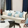 Housse De Coussin élégante bleu clair luxe Jacquard jeter oreillers décoratifs voiture/Housse De Coussin Housse De Coussin Textile à la maison cadeau