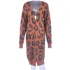 ISHOWTIENDA Strickjacke Weibliche Pullover 2018 Lange Plus Größe Strickjacke Pullover Casual Leopard print Mantel Frauen Sueter Mujer