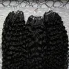 Wholesale Virgin Mongolian Afro Kinky Carly 300Sは自然な髪のマイクロリンクの毛の伸びを適用します300gマイクロループ人間の毛髪延長