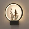 Lampes murales nordiques rondes petit wapiti applique enfants chambre chevet lumière escalier allée LED cerf appliques murales