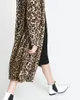 Europe Fashion Women X-Long Faux Fur Leopard Coat Women Faux Fur Jacket Gilet Pelliccia Coats veste fourrure S-3XL