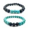 Hot Lava Rock Beads Bracelets 8 mm Fashion Natural Stone Charm Jewelry Weathering Stone Cuffs Bangles 2 Styles Turquoise Bracelet