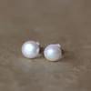 Wedding 4567 mm 100 Natural Freshwater Pearl Earrings Jewelry 925 Sterling Silver Brincos Zircon Stud Earrings For Women1488287