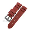 24mm 26mm Gesp 22mm Heren Horloge Band Rood Duiken Siliconen Rubber Sport Armband Riem Roestvrij stalen Gesp voor Panerai LUMINOR277c