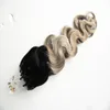 Ombre Loop Micro Remy Body Wave micro bead extensions 100g Loop Micro Ring Human Hair Extensions Link Bead Real European Salon Style Hair