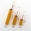 Bouteille à roulettes en acier et verre ambré clair, Mini flacon en verre d'huile essentielle de 3ML 5ML 10ML, bouteilles à rouler F1511