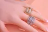 Choucong Cross Smycken Kvinnor Engagemang Ring Pave Set 150pcs Diamant Vitguld Fylld Bröllopsband Ring för kvinnor