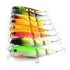 Hengjia 8pcs 8 colori esche da pesca snodate 10.5CM 14G esca dura Isca attrezzatura da pesca artificiale Pesca Minnow Wobblers