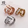 Rhinestone Rings For Women Stainless Steel Rose Gold Roman Numerals Finger Rings Femme Wedding Engagement Rings Jewelry