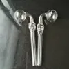 Transparent skull bone long curved pot Wholesale Glass Hookah, Glass Water Pipe Fittings, Free Shipping