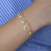 Charm jewelry new lady girls delicada pulsera borla estrella luna brazalete elegante hexgram cadena micro pavé brillante cz regalos de moda