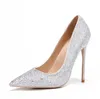 Free Fashion Damen Pumps Silber Strass Strass Punkt Zehen High Heels Schuhe Stiletto Pumps Real Photo Marke 120mm 100mm