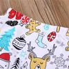 Meninas Roupas De Natal Do Bebê Recém-nascido Roupas Menino Conjunto Carta Dos Desenhos Animados Veados Calças De Impressão Dos Desenhos Animados Chapéu 3 PCS Meu Primeiro Natal Infantil Criança Roupas