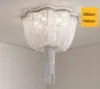 Lyxig tofsar Aluminiumkedja Taklampa Rostfria stålkedjor Crystal Chandeliers LED-lampor för vardagsrum