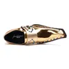 Plus Storlek Luxury Pointed Toe Man Bridal Bröllopsloafers Italienska Spiked Patent Läder Monk Straps Bankett Punk Shoes SL225