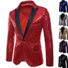 Blazer da uomo con paillettes, performer da palcoscenico, abito da ospite formale, smoking da sposo, abito da stella, cappotto, costume maschile, abito da sposo da sposa