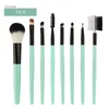 8PCS Pro Eye Makeup Brush Set Loose Pulver Foundation Läppborste Blusher Mini Eyeliner Eyebrow Eyelash Eyeshadow Brush Kit