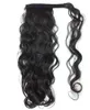 Kręcone Human Włosy Ponytail Hairpiece Okładki Wokół Clip Natural Wave Hair Drawstring Pony Tails 140g African American Ponytails