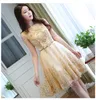 Nowy Tulle Lace Gold Cocktail Sukienka 2018 Krótka Matka Bride Suknie Formalne Prom Suknie Wedding Party Vestidos de Coctela