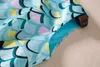 Fish Scales Print Women Sheath Dress Round Neck Sleeveless Dresses 04K832