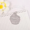 Cupcake Metal Bookmark med tofsbröllop favoriserar och gåvor Party souvenirer Baby Shower Favor Tillbehör LX3609