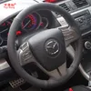 Yuji-Hong Couvre volant de voiture en cuir artificiel pour Mazda 6 2009-2015 Zoom-zoom Couverture cousue à la main