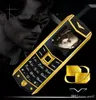 Wysokiej jakości odblokowane Super Luxury Gold Mobile Telefony dla człowieka Dual SIM Karta Metalowa Rama Ze Stali Nierdzewnej Telefon komórkowy Free Case