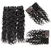 Indian Virgin Hair Extensions Straight Brazilian Hair Kinky Curly Human Hair Bundles With Closure 3pc Loose Wave Body Wave Water Deep Wave