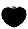 New Variety Of Colors Japan and South Korea Heart-shaped Suede Handbag Cosmetic Bag Dinner Bag Cover Clutch LD03