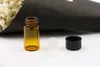 100pcslot 2 ml3 ml en verre marron Échantillon de bouteille d'échantillon de test mini-verre Amber Verre avec un capuchon noir Huile essentielle6137785