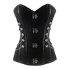 Steampunk Corset with Clasp Fasteners/ Chain Steel Bone Corsets Waist Training Gothic Bustier with Round Buckle Body Shaper Plus Size