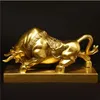 Kuh Ornamente Messing Bull Statue Big Wall Street Bronze Fierce Bull Skulptur Home Wohnzimmer Studie Maskottchen Dekoration Zubehör