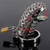 New male chastity device designs new -steel chastity belt for men new chastity devices snake design cock cage with removable spike ring