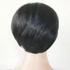 Cabelo humano brasileiro em linha reta pixie corte barato curto perucas de cabelo humano densidade completa frente bob perucas de renda para preto women7679394