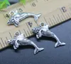 Großhandel 100 Stück Wal Fisch Legierung Charms Anhänger Retro Schmuckherstellung DIY Schlüsselanhänger Antiker Silber Anhänger für Armband Ohrringe 23*12mm