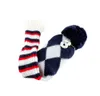 Golf Club Örgü 3pcs Headcover Set Vintange Pom Pom Socks Covers 132115383