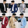 Einfarbiger koreanischer Slim-Fit-Freizeitblazer, Freizeitanzug, Herrenanzug mit einem Knopf