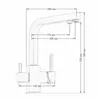 Rolya Square Style Black Tri Flow Keukenkraan Geborsteld Sink Mixer Chrome 3 Way Water Filter Tap