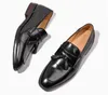 Handmade Dress Shoes Men's Genuine Patent Leather Flats Loafers Tassels Smart Casual Shoes Classical Luxury Black Shoe