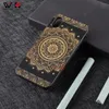 TPU Black Phone Fodral för iPhone 6s 7 8 Plus 11 12 x XS Max Wood Custom Logo Laser Gravering Datura Blommor Back Cover Shell