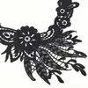 Guarnições de tecido colarinho Guarnição Decote Applique para o vestido / casamento / camisa / roupas / DIY / artesanato / flor De Costura Floral rendas de penas pretas