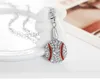 Baseball pendentif colliers offre spéciale argent chaîne colliers cristal pendentifs pour femmes fille fête cadeau mode bijoux en gros