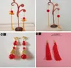 Bridal accessories, Chinese dress, Tang costume accessories, red earrings, Butterfly Pearl Wedding Photo Earrings Ear Hook ear clip